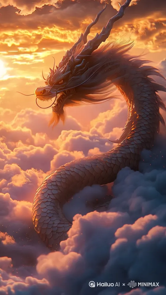 中国龙朝着太阳飞 by Hailuo AI Video Generator
