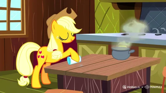 小马宝莉，my little pony，，cleaning，，cooking ，Applejack ，shower，，Sewing clothes，Fluttershy ，use magic，，jump，eat， Starlight Glimmer ，sleep，Princess Celestia，drink wine by Hailuo AI Video Generator