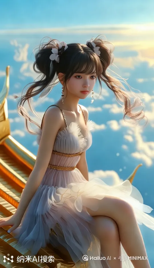 一览众山小，少女嬉戏[右移,左摇,跟随] by Hailuo AI Video Generator
