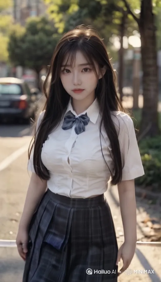 阳光，街道，行走，保持脸部不变形，保持人物特征，微风吹动头发，动作符合逻辑，跟随人物，迷人的魅力，电影质感，杰作，大师作品，极致细节，动作优美[跟随] by Hailuo AI Video Generator