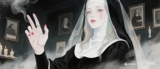 烟雾在翻滚，人物手指在动，嘴巴微微说话。 by Hailuo AI Video Generator