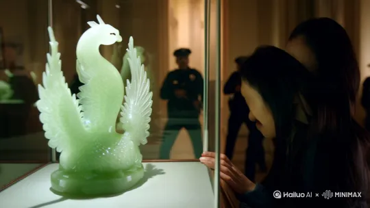 [右移,左摇,跟随]
苏瑾的手指刚刚触碰到展柜中的青玉凤纹佩，一阵刺目的白光便从玉中迸发出来。她下意识地闭眼，耳边响起玻璃碎裂的清脆声响，紧接着是博物馆安保人员的惊呼。

"快拦住她！别让她碰那件文物！"

苏瑾想解释自己并非有意触碰，只是被那玉上精美的纹饰所吸引——作为A大历史系研究生，她对这种失落王朝的文物有着近乎痴迷的研究兴趣。可当她再次睁眼，所有声音都消失了。

取而代之的是一阵眩晕和刺骨的寒意。

"小姐？小姐您怎么了？"

陌生的女声在耳边响起，带着明显的惊慌。苏瑾勉强睁开眼，发现自己正躺在一张雕花红木床上，身上盖着绣有繁复花纹的锦被。床边站着一位十五六岁的少女，梳着古代丫鬟的发髻，正用湿毛巾擦拭她的额头。

"这是...哪里？"苏瑾挣扎着想要起身，却发现浑身无力，喉咙干涩得像是被火烧过。

"小姐您可算醒了！"丫鬟惊喜地叫道，"您昏迷三天了，老爷夫人都急坏了！奴婢这就去通知他们！"

不等苏瑾回应，小丫鬟已经飞奔出房间，留下她一人茫然地环顾四周。这是一间古色古香的闺房，檀木家具上雕刻着精美的花鸟图案，窗边摆着一张绣架，上面是未完成的牡丹图。墙上挂着几幅字画，落款都是"苏瑾"。

"我的名字？"苏瑾喃喃自语，突然意识到什么，猛地低头看向自己的身体——一袭白色中衣，但明显不是她原本穿的T恤牛仔裤。她颤抖着摸向自己的脸，触感陌生又熟悉。

"镜子...我需要镜子..."

房间角落的梳妆台上果然有一面铜镜。苏瑾踉跄着下床，几乎是扑到镜前。镜中映出一张陌生的脸庞——瓜子脸，柳叶眉，一双杏眼因为震惊而睁得更大。虽然也算清秀，但绝不是她原本的样子。

"我穿越了？"这个荒谬的念头刚冒出来，房门就被推开。

一位雍容华贵的中年妇人在丫鬟搀扶下快步走进，眼中含泪："瑾儿！娘的瑾儿终于醒了！"

苏瑾僵在原地，大脑飞速运转。她隐约记得自己研究的那个失落王朝——大周，似乎有个贵族苏家，家主苏明远官至礼部侍郎，其女苏瑾因才貌双全闻名京城...

难道她不仅穿越了，还穿成了历史人物？

"瑾儿？你怎么不说话？可是哪里还不舒服？"妇人——现在是她"母亲"了——担忧地抚摸她的额头。

苏瑾深吸一口气，决定先扮演好这个角色："娘...我没事，就是有些头晕。"

"能不头晕吗？你从假山上摔下来，差点没把娘吓死！"苏夫人拉着她坐回床边，"幸好萧王爷路过相救，不然..."

"萧王爷？"苏瑾心头一跳。她研究的大周历史中，确实有位战功赫赫的萧景珩，被封为靖王。如果没记错，这位王爷在历史上是个冷酷无情的主儿，后来还...

"是啊，就是靖王殿下。"苏夫人脸上浮现一丝微妙的表情，"说来也巧，他正与老爷在书房议事，听到你出事，二话不说就..."

话未说完，外面传来一阵脚步声，接着是低沉威严的男声："苏小姐醒了？"

苏瑾抬头，只见一位身着墨蓝色锦袍的男子站在门口。他约莫二十五六岁，剑眉星目，轮廓如刀削般分明，浑身散发着不怒自威的气势。最引人注目的是他左眉上方一道浅浅的疤痕，为他俊美的面容平添几分肃杀之气。

"王爷。"苏夫人连忙起身行礼，同时悄悄拉了拉苏瑾的袖子。

苏瑾慌忙下床行礼，却因身体虚弱差点跌倒。一双有力的手及时扶住了她，隔着衣袖都能感受到那手掌的温度和力量。

"苏小姐身体未愈，不必多礼。"萧景珩的声音近在咫尺，带着一丝若有似无的冷意。

苏瑾抬头，正对上他探究的目光。那双如古井般幽深的眼睛里，闪过一丝她读不懂的情绪。

"多谢王爷相救。"她低声道谢，不着痕迹地退后一步，拉开距离。

萧景珩微微颔首，转向苏夫人："既然苏小姐已无大碍，本王就先告辞了。婚约之事，改日再议。"

婚约？苏瑾心头一震。历史上苏家小姐确实与某位王爷有婚约，但具体是谁史书并无明确记载。难道...

待萧景珩离开，苏瑾迫不及待地问："娘，什么婚约？"

苏夫人叹了口气："你这孩子，摔了一跤怎么连这么重要的事都忘了？三个月前皇上亲自下旨，将你许配给靖王为妃啊！"

苏瑾如遭雷击。她不仅穿越成了历史人物，还莫名其妙多了个未婚夫？而且是历史上那个以铁血手段著称的靖王！ by Hailuo AI Video Generator