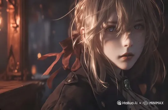 [变焦推进][右移]看向前方，有眨眼动作 by Hailuo AI Video Generator