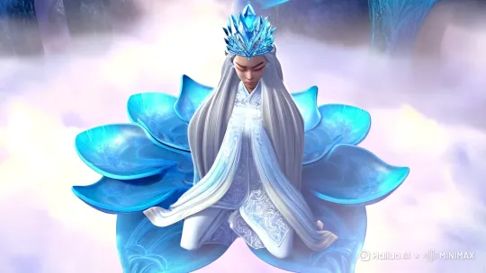 🌙女主一:（清冷师尊）
- 造型：银白渐变长发+冰晶发冠，半透明鲛纱外袍
- 特质：眉心雪莲纹，周身飘落冰晶粒子特效

🌺女主二：（明媚徒弟）
- 造型：粉橘渐变高马尾，鎏金腰链+牡丹刺绣劲装
- 特质：眼尾金蝶妆，移动带花瓣轨迹特效

【高光情节】
1. 开场（3秒）：
- 俯拍寒霜雪于冰莲台打坐（镜头带寒气朦胧效果）
- 突然睁眼（冰蓝色美瞳特写），袖中飞出霜刃

2. 冲突（5秒）：
- 霜刃被牡丹镖当空击碎（金属碰撞特效）
- 慢镜头：花想容旋身入场（发丝与衣袂同步飞扬）
- 对峙时两人脚下地面裂开（左冰霜右繁花的特效分割）

3. 转折（4秒）：
- 寒霜雪突然唇角溢血（血滴悬浮特效）
- 花想容变脸上前搀扶（镜头聚焦颤抖的指尖）
- 袖中暗藏的毒簪特写（暗示阴谋）

4. 结尾（3秒）：
- 双人侧颜贴额镜头（发丝交织）
- 寒霜雪背后凝聚冰锥/花想容指尖暗聚毒雾
- 画面定格在相扣的十指（婚戒特写反转）

【运镜技巧】
- 采用"环绕镜头+速度切割"：90°侧转时突然变慢动作
- 色调分离：师尊场景用青橙色调，徒弟用粉金色调
- 最后3帧加入"画面裂纹"特效，暗示关系破裂

【BGM建议】
推荐使用《双面燕洵》琵琶剪辑版，在第7秒加入剑鸣音效 by Hailuo AI Video Generator