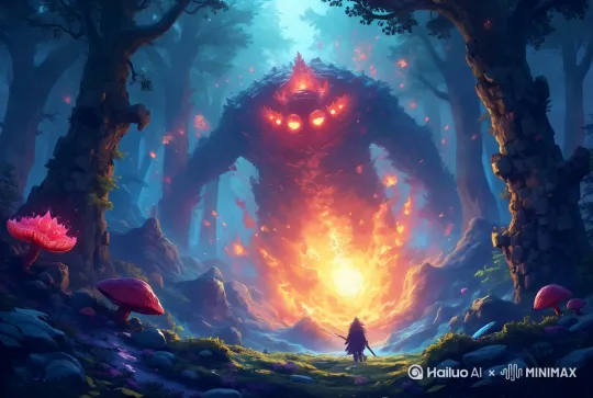 [推进,上升]
后背景怪物小范围内待机运动 by Hailuo AI Video Generator