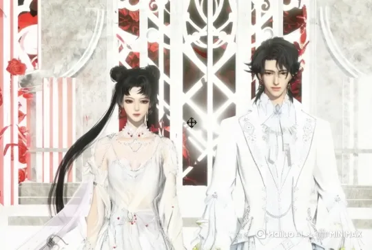 两人拥抱在一起然后接吻，天空散落下玫瑰花瓣 by Hailuo AI Video Generator