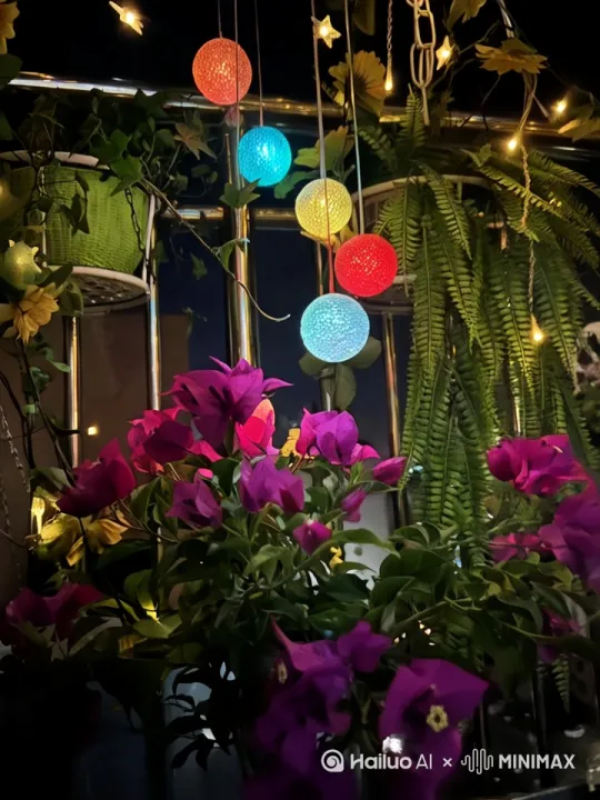 夜色璀璨！星星眨眼！花儿绽放美丽 by Hailuo AI Video Generator