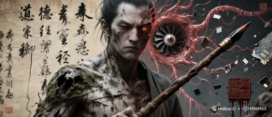 [左移,推进,右摇]人物愤怒的在说话，液体流下。 by Hailuo AI Video Generator