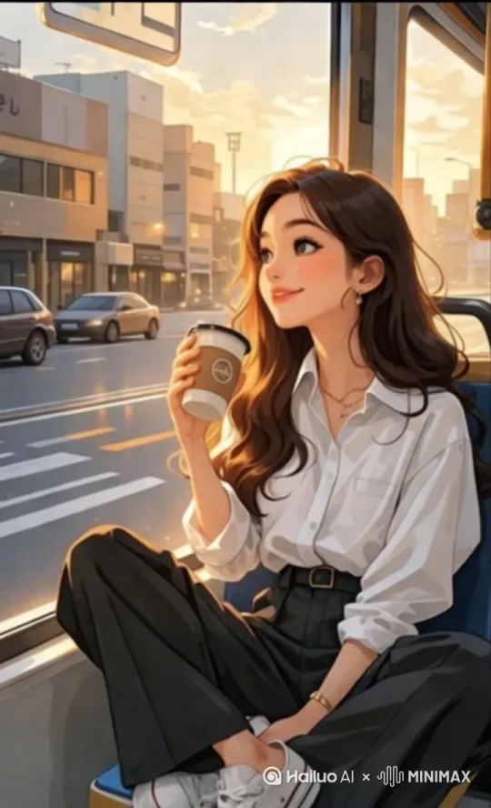 车辆行驶中，喝咖啡 不出现畸形 by Hailuo AI Video Generator