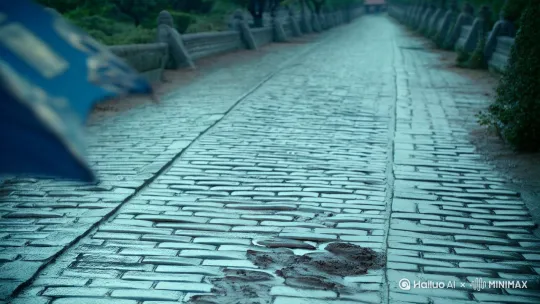 青石板路上的晨露还未散尽，秦羽的布鞋已经沾满泥泞。他紧了紧肩头的玄青伞，这是祖父临终前留给他的唯一物件。伞骨用雷击枣木制成，伞面绘着七十二道镇煞符，此刻正在他掌心微微发烫。

"这位公子，前面就是张大人府邸了。"带路的衙役在朱漆大门前停住，脖颈后的黑气凝成蛛网状。秦羽眯起眼，昨夜子时现身的七品饿鬼，果然在此处留下了印记。

铜门吱呀开启的刹那，腥风扑面。秦羽右手掐起天罡诀，伞尖划过地面溅起一串火星。正厅梁柱上倒挂着七具干尸，皮肤紧贴骨骼如同风干的橘皮，最诡异的是每具尸体的嘴角都诡异地向上翘起。

"三日血食，可养七笑尸。"祖父的声音突然在耳边响起，那是十二岁冬至夜，老人用朱砂在黄纸上画出骇人图谱，"遇此邪术，需先破阵眼。"

秦羽的瞳孔骤然收缩。七具干尸的阴影在青砖地上蜿蜒交错，最终汇聚在厅堂中央的青铜鼎。鼎中黑雾翻腾，隐约可见半截婴儿手臂在雾中沉浮。他反手抽出伞中剑，剑身刻着的云雷纹泛起青光。

"天地玄宗，万炁本根！"剑尖点在鼎耳瞬间，黑雾中爆发出婴儿啼哭般的尖啸。七具干尸齐刷刷转头，空洞的眼窝里爬出密密麻麻的尸虫。秦羽踏着禹步旋身，玄青伞哗啦展开，七十二道符咒同时亮起金光。

伞面旋转带起的气流卷碎尸虫，剑锋已刺入鼎腹。青铜碎裂的声响中，一道黑影箭射而出。那是个肚腹鼓胀的侏儒，嘴角咧到耳根，十指生着钢刀般的黑甲——正是昨夜逃走的七品饿鬼。

"小道士..."饿鬼的声音像是砂纸磨铁，"你可知这金陵城的水有多深？"它突然张嘴喷出腥臭黏液，秦羽侧身闪避，左袖却被腐蚀出焦痕。

伞剑交击迸出火星，秦羽咬破舌尖将血抹在剑身："玉清始青，真符告盟！"雷光自剑尖炸开，饿鬼发出凄厉哀嚎，却在消散前露出诡异笑容："鬼王大人...已在..."

余音被雷声吞没。秦羽喘息着以剑拄地，忽然瞥见鼎炉残片上的徽记——双蟒缠剑，这是江南盐运使的官印。 by Hailuo AI Video Generator