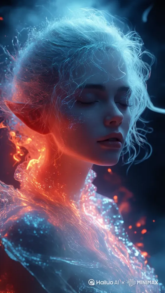 美丽的油画少女，柔光落在她脸上 by Hailuo AI Video Generator