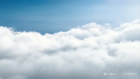 广袤天空中[变焦推进]，画面中一只超级巨大的龙在云层中里探出头[右移,左摇,跟随]。龙从云层中飞出，泛起一片片云朵，龙张开满是牙齿的大口冲向镜头[推出,上升,下摇]。写实风格。超高清。 by Hailuo AI Video Generator