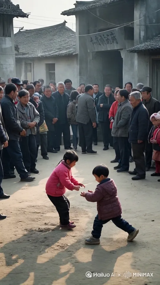 镜头移动，动态跟随，展现两个人史诗般的激烈打斗场面，两个人正在进行惊心动魄的中国功夫对决。左边的人右脚轻点地面，身体如旋风般旋转，左腿高高抬起，以一记凌厉的侧踢攻向对手的头部，速度极快。右边的人一个前滚翻躲开，起身时双腿连环踢出，腿影重重，令人眼花缭乱。两人的招式变化无穷，身影在环境中快速移动，忽左忽右，地面灰尘四起，展现出中国功夫的博大精深。周围的人欢呼雀跃、拍手叫好。 by Hailuo AI Video Generator