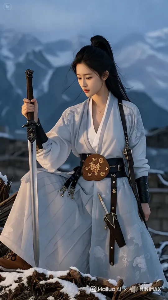 英姿飒爽，衣袂飘飘[左移,推进,右摇] by Hailuo AI Video Generator