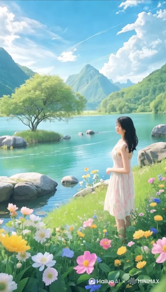 轻功水上漂，快速跑到河对岸 by Hailuo AI Video Generator