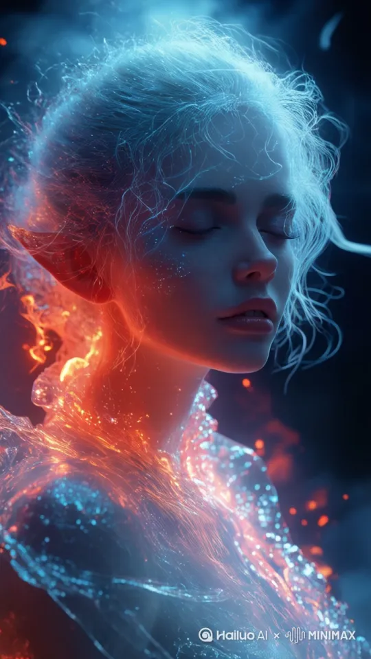美丽的油画少女，柔光落在她脸上 by Hailuo AI Video Generator
