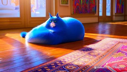 蓝色的胖猫 by Hailuo AI Video Generator