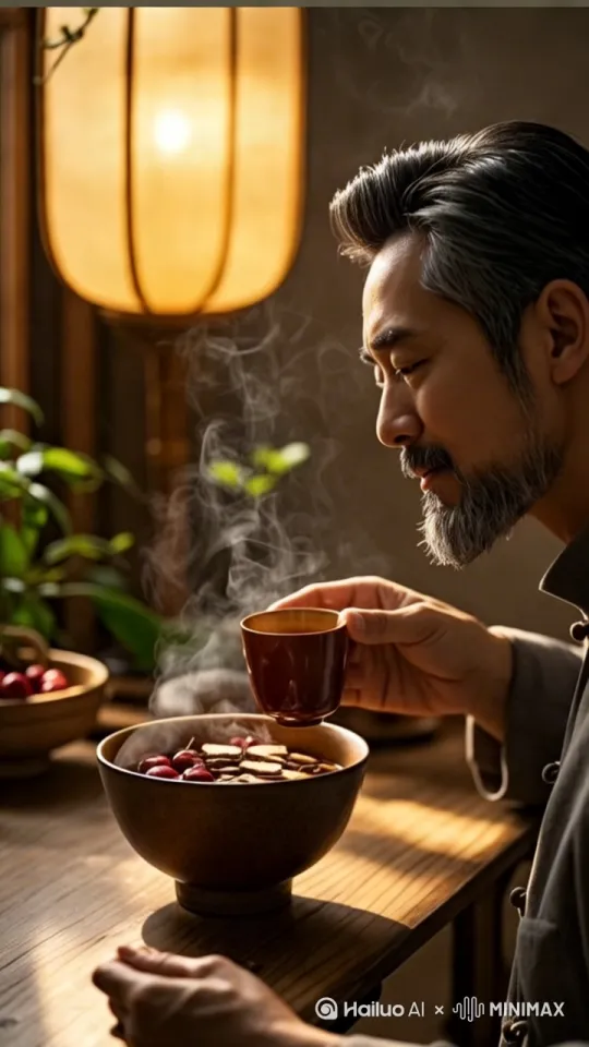 让让人端起茶杯喝茶 by Hailuo AI Video Generator