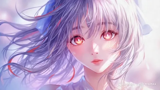 眨眼睛头发飘动[固定镜头] by Hailuo AI Video Generator