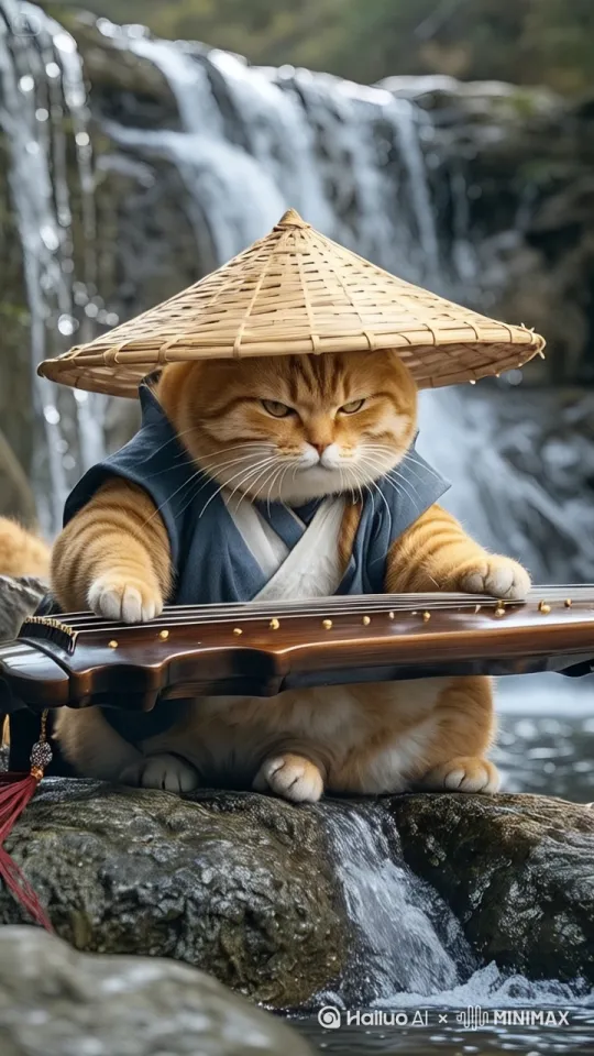 [左移,右摇,跟随]猫弹琴手指灵活 by Hailuo AI Video Generator