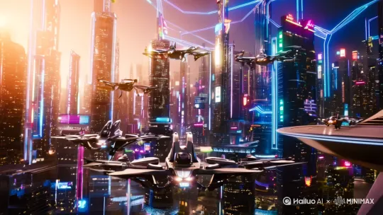 科幻片 机器人和无人机 IA人指挥 by Hailuo AI Video Generator