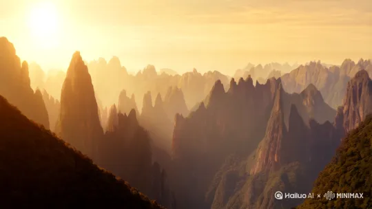 中国真龙和凤凰大战一定要大要震撼最好有冲击波还有一点大山吧旭日 by Hailuo AI Video Generator