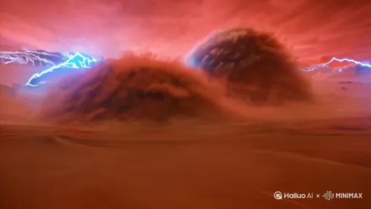 ### 视频脚本：**《锈红黎明》**

---

#### **场景 1：火星沙暴 - 外景，黎明**

**画面描述：**  
火星的沙尘暴肆虐，天空被染成锈红色。狂风卷起沙砾，形成巨大的漩涡。空气中弥漫着电离的蓝色电弧，地面被沙尘完全遮蔽。

**音效：**  
风声呼啸，雷鸣般的沙暴声，夹杂着低沉的电子警报声。

**镜头1：远景**  
镜头从远处拉近，展示火星荒凉的表面和狂暴的沙尘暴。

**镜头2：中景**  
镜头切换到张铭，他正艰难地攀附在岩壁上，战术手套紧紧扣住岩壁的缝隙。他的面罩上跳动着猩红色的警报。

**张铭（对通讯器，喘着气）：**  
“妈的，这鬼天气连呼吸都要收税。”

**音效：**  
风声撕扯着张铭的声音，通讯器中传来模糊的回应。

---

#### **场景 2：发现神秘物体 - 外景，岩壁**

**画面描述：**  
张铭的探照灯刺破沙幕，光束扫过之处，砂砾在电离层摩擦下迸发出幽蓝电弧。突然，他的脚步猛地刹住，探照灯光束定格在一块突兀的几何体上。

**镜头3：特写**  
张铭的战术手套抚过物体表面的蜂窝状蚀刻纹路，纹路随着触碰流淌起来，像被惊醒的液态汞。

**张铭（低声，自言自语）：**  
“见鬼，这可不是联盟的工艺……”

**音效：**  
量子共振仪发出尖锐的蜂鸣声。

**镜头4：中景**  
张铭单膝跪地，探照灯扫过物体的顶部，镜头特写展示内里透出的星云状荧光。

**音效：**  
沙暴的呼啸声愈发猛烈，夹杂着婴儿的啼哭声。

---

#### **场景 3：发现女婴 - 外景，岩壁**

**画面描述：**  
生物舱在张铭的撞击下裂开一道缝隙，婴儿的啼哭声刺破风暴。张铭僵在原地，面罩因剧烈喘息完全模糊。

**镜头5：特写**  
女婴蜷缩在舱内，浑身裹着半透明的生物膜，瞳孔深处跃动着银河。

**张铭（震惊，低声）：**  
“这……这是什么？”

**音效：**  
婴儿的啼哭声逐渐减弱，取而代之的是生物舱发出的柔和蓝光。

**镜头6：特写**  
女婴的小手贴上内壁，生物舱骤然爆发出钴蓝色光芒。

**音效：**  
头盔警报器尖叫起来，警告反物质辐射超标。

---

#### **场景 4：全息影像 - 外景，岩壁**

**画面描述：**  
女婴的瞳孔倒映出张铭面罩上的探照灯光，光线在舱体后方投射出巨幅全息影像。

**镜头7：全景**  
全息影像展示无数楔形文字环绕着某种双螺旋结构，中央是一具人类颅骨，额骨处嵌着块六边形晶体。

**张铭（震惊，低声）：**  
“这……这是……”

**音效：**  
沙暴中传来岩石崩塌的闷响。

---

#### **场景 5：进入隧道 - 外景，岩壁**

**画面描述：**  
张铭扯下腰间的分子锁扣住舱体边缘，转身时探照灯扫过岩壁，岩壁上刻着与全息影像相同的颅骨浮雕。

**镜头8：中景**  
张铭凑近浮雕，战术手套抚过六边形晶体的凹槽。女婴突然咯咯笑起来，生物舱射出的蓝光恰好填满凹槽。

**音效：**  
岩壁轰然开裂，隧道入口显露出来。

**张铭（低声，自言自语）：**  
“等等，这他妈是……”

---

#### **场景 6：隧道内部 - 内景，隧道**

**画面描述：**  
隧道墙壁布满管状凸起，地面残留着干涸的黏液。张铭小心翼翼地深入，量子共振仪的蜂鸣声愈发尖锐。

**镜头9：特写**  
张铭的枪口随着光束探入黑暗，镜头展示隧道内部的诡异景象。

**音效：**  
低沉的电子嗡嗡声，夹杂着黏液滴落的声音。

---

#### **场景 7：圆形舱室 - 内景，舱室**

**画面描述：**  
十二具结晶化的尸体围成环形，头颅全部转向中央的金属方碑，眼眶内生长着石英簇。

**镜头10：全景**  
镜头展示整个舱室，张铭站在尸体中央，注视着中央的金属方碑。

**音效：**  
量子共振仪的蜂鸣声达到顶峰。

**镜头11：特写**  
女婴突然发出咿呀声，生物舱的蓝光扫过方碑，碑面浮现出流动的光纹。

**张铭（震惊，低声）：**  
“2071年的人类，你好。”

**音效：**  
机械音从方碑内部传来。

---

#### **场景 8：选择与决定 - 内景，舱室**

**画面描述：**  
碑体裂开细缝，弹出枚巴掌大的黑色立方体，表面浮动着与女婴瞳孔相同的星云光晕。

**镜头12：特写**  
立方体悬浮在张铭面前，倒计时开始。

**机械音：**  
“检测到播种者基因标记，文明火种协议第7.2条激活。请在三分钟内决定是否成为监护人，否则将启动湮灭程序。”

**音效：**  
倒计时滴答作响，沙暴的咆哮变得遥远。

**镜头13：特写 by Hailuo AI Video Generator