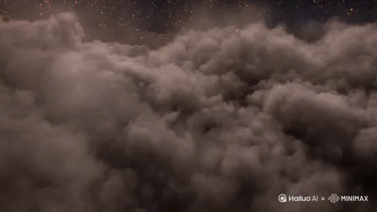 燃烧的浓烟里不仅有灰烬，还有被执念遮蔽的星空重新显现。当执念化作飘散的星火，反而照亮了被忽视的自我疆域。 by Hailuo AI Video Generator