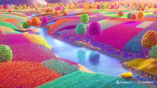 地球被魔法覆盖，地球变成了糖果乐园 by Hailuo AI Video Generator
