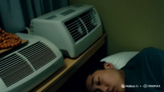 当脆皮大学生被早八刺客晚自习背刺破防时，26℃渣男空调正让甄嬛传台词与貂皮大衣对线，电子木鱼功德+1的机械声中夹杂着非遗鼾声交响乐，学术妲己的CAD建模与二次元史莱姆在草稿纸上展开黑暗森林对决，辅导员刺客信条式闪现触发丧尸级死亡快门恐慌，直到《五年模拟三年白给》包浆封皮被泡面香腌入味，才惊觉老师那句"送分题"竟是《舌尖上的挂科》导演剪辑版彩蛋——原来晚自习是当代大学生用冰美式泡枸杞酿造的《赛博朋克2077》 by Hailuo AI Video Generator