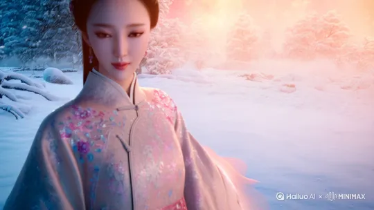 根据你提供的描述，以下是生成图片的详细信息和步骤：

### 图片生成信息：
1. **主题风格**：
   - **新三维古风**：整体风格为古风，结合现代三维技术。
   - **破碎感**：画面中会有一种破碎、不完整的感觉。
   - **朦胧**：画面整体色调柔和，带有梦幻的朦胧感。
   - **发光**：部分元素会发光，增加梦幻效果。
   - **梦幻**：整体氛围梦幻，带有超现实的感觉。

2. **人物设定**：
   - **古风女子**：女子身着古风服饰，具有古典美。
   - **手绘风格**：人物和部分背景采用手绘风格，增加艺术感。
   - **拼接图**：画面分为两部分，左半部分和右半部分呈现不同的环境。

3. **环境设定**：
   - **左半部分**：在风雪之中，发头被吹得凌乱。背景为寒冷的冬季场景，白雪皑皑，寒风凛冽。
   - **右半部分**：在熔浆环境之中，火焰光华流转。背景为炽热的熔浆，火光四射，热浪滚滚。

4. **人物整体**：
   - **风华绝代**：女子气质出众，美丽动人。
   - **意识流体**：人物形态流动，具有动态感。
   - **捕捉动态**：画面捕捉到人物的动态瞬间，增加生动感。
   - **光影**：光影效果突出，增加画面的立体感和层次感。

5. **渲染技术**：
   - **3D渲染**：使用3D技术进行渲染，增加画面的真实感和立体感。
   - **OC渲染**：使用OC渲染器进行渲染，确保高质量的视觉效果。

6. **镜头**：
   - **特写镜头**：画面以特写镜头为主，突出人物的面部表情和细节。

### 生成步骤：
1. **草图设计**：
   - 绘制草图，确定人物的基本姿态和画面构图。
   - 确定风雪和熔浆环境的布局。

2. **细节绘制**：
   - 绘制古风女子的细节，包括服饰、发饰和面部表情。
   - 绘制风雪和熔浆环境的细节，增加画面的层次感。

3. **3D建模**：
   - 使用3D建模软件创建人物和环境的3D模型。
   - 调整模型的比例和姿态，确保符合草图设计。

4. **材质和纹理**：
   - 为3D模型添加材质和纹理，确保画面具有真实感。
   - 调整材质的光泽和透明度，增加画面的梦幻效果。

5. **光影效果**：
   - 设置光源，模拟风雪和熔浆环境中的光影效果。
   - 调整光影的强度和方向，突出画面的重点。

6. **渲染**：
   - 使用OC渲染器进行渲染，确保高质量的视觉效果。
   - 调整渲染参数，确保画面细节清晰。

7. **后期处理**：
   - 对渲染结果进行后期处理，调整色调、对比度和饱和度。
   - 添加朦胧和发光效果，增强画面的梦幻感。

### 最终效果：
- 画面整体呈现出新三维古风的风格，具有破碎感、朦胧感、发光的梦幻效果。
- 古风女子风华绝代，姿态优美，背景风雪和熔浆环境的对比鲜明。
- 画面细节丰富，光影效果突出，具有强烈的视觉冲击力。

希望这些信息能帮助你生成理想的图片！ by Hailuo AI Video Generator