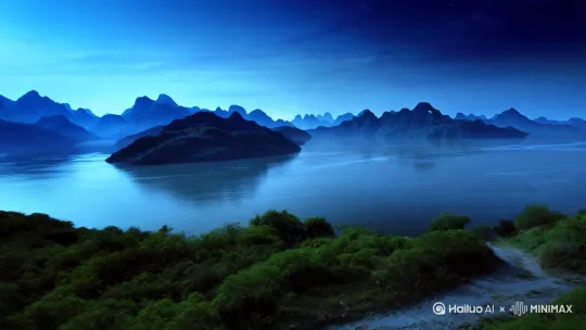 楚山不可极，归路但萧条。
海色晴看雨，江声夜听潮。剑留南斗近，书寄北风遥。
为报空潭橘，无媒寄洛桥 by Hailuo AI Video Generator