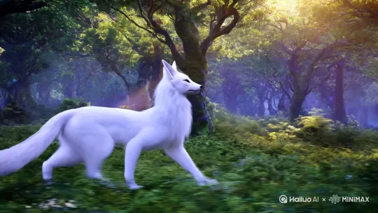 在美丽的星斗大森林美丽高贵的白色九尾狐施展自己的无敌魅力[右移,左摇,跟随] by Hailuo AI Video Generator