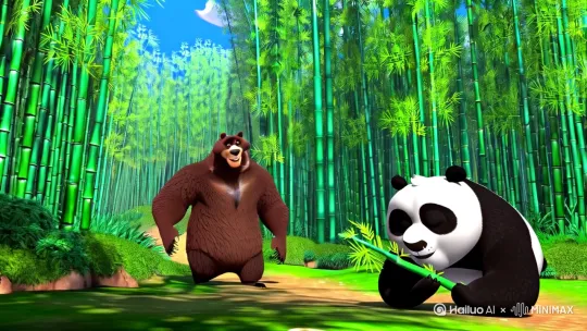 **标题：**  
《当狗熊撞上熊猫！史上最萌“丛林对决”爆笑上演！🐻🐼》  

**视频文案：**  

**[开场：森林相遇]**  
（镜头摇晃，狗熊大摇大摆走在树林里，突然撞见正在啃竹子的熊猫）  

**狗熊**（眯眼，挑衅）：“喂，黑白球的，这地盘我的！你哪来的？”  
**熊猫**（淡定嚼竹子）：“你谁啊？我吃个饭还要你批准？”  

**[冲突升级：动手！]**  
（狗熊一掌拍飞熊猫的竹子，熊猫瞬间瞪眼）  

**熊猫**（怒）：“找茬是吧？我可是国宝！”  
**狗熊**（冷笑）：“国宝？我让你变‘报废’！”  

（狗熊猛扑，熊猫一个翻滚躲开，反手抓起竹竿当武器）  

**[激烈对决：招式乱飞]**  
（慢镜头：熊猫“竹棍横扫”，狗熊“暴力熊抱”，树叶乱飞）  

**熊猫**（喘气）：“停！我……我有粉丝的！打坏我你赔不起！”  
**狗熊**（狂笑）：“粉丝？我连蜂窝都掏！看掌！”  

**[结局：熊猫败逃]**  
（狗熊一记“泰山压顶”，熊猫吓得丢下竹棍，扭头就跑）  

**熊猫**（边跑边喊）：“你给我等着！我回去就发微博挂你！”  
**狗熊**（叉腰狂笑）：“跑慢点！黑眼圈都吓白啦！”  

（镜头定格：狗熊得意背影，远处熊猫摔进泥坑，字幕弹出——“江湖险恶，萌即正义？”）  

**结尾字幕：**  
“谁才是森林扛把子？点赞关注，下期熊猫带兄弟复仇！🔥”  

**风格：** 搞笑浮夸，动作戏搭配无厘头对白，突出反差萌。 by Hailuo AI Video Generator