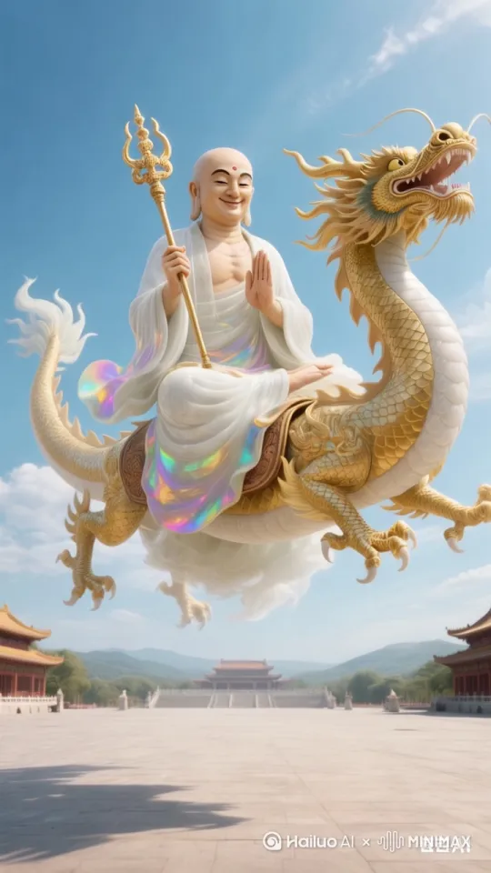 人物拿起武器跳到了地上，站立后面向屏幕，有放大效果，人物保持不变，巨龙保持不变，动作自然流畅超高清 by Hailuo AI Video Generator