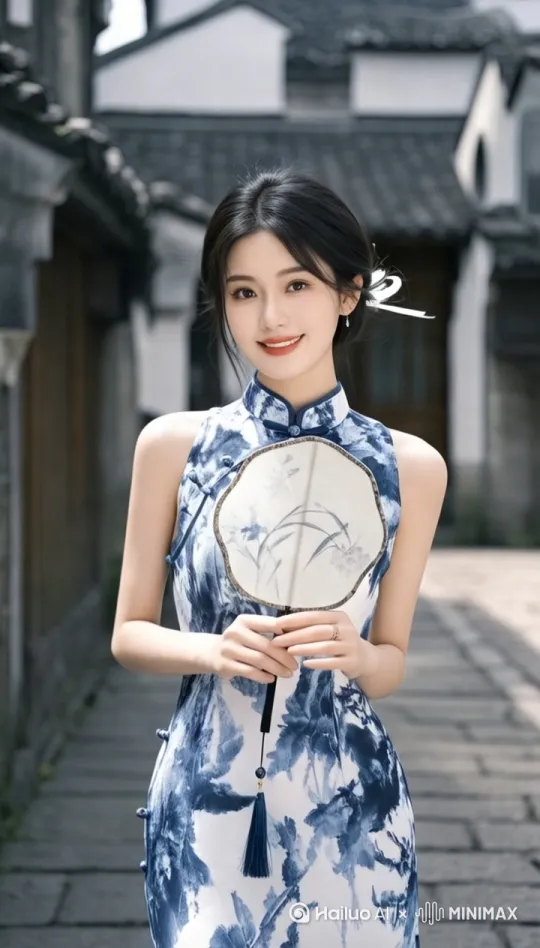 [右移,左摇,跟随]照片中的没女照片中的美女款款走来，左顾右盼，摇曳生姿 by Hailuo AI Video Generator