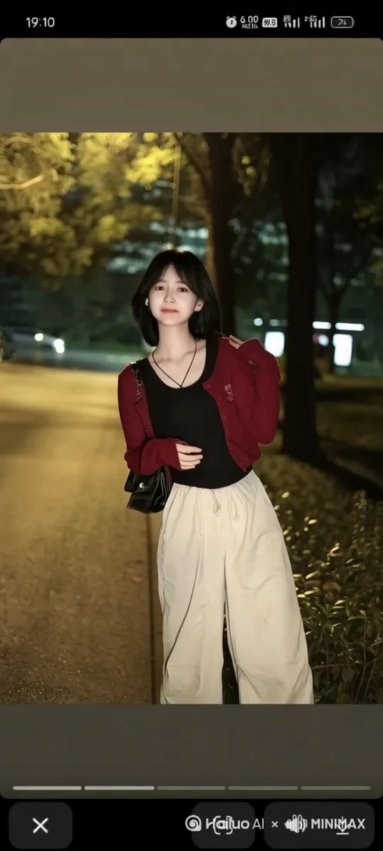 图片中的女孩被一根细长且光滑的黑色丝带勒紧她的脖子，她窒息挣扎 by Hailuo AI Video Generator