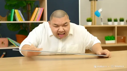 被一个漏电的尺子电的龇牙咧嘴 躺在地上翻白眼吐舌头 被一瓶牛奶撒在脸上 气急败坏撒泼打滚 by Hailuo AI Video Generator