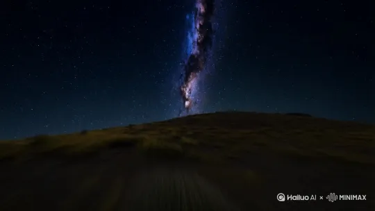 [推出,上升,下摇]星空宇宙 by Hailuo AI Video Generator
