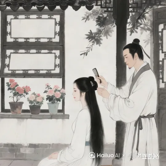 夜来幽梦忽还乡，小轩窗，正梳妆。 by Hailuo AI Video Generator