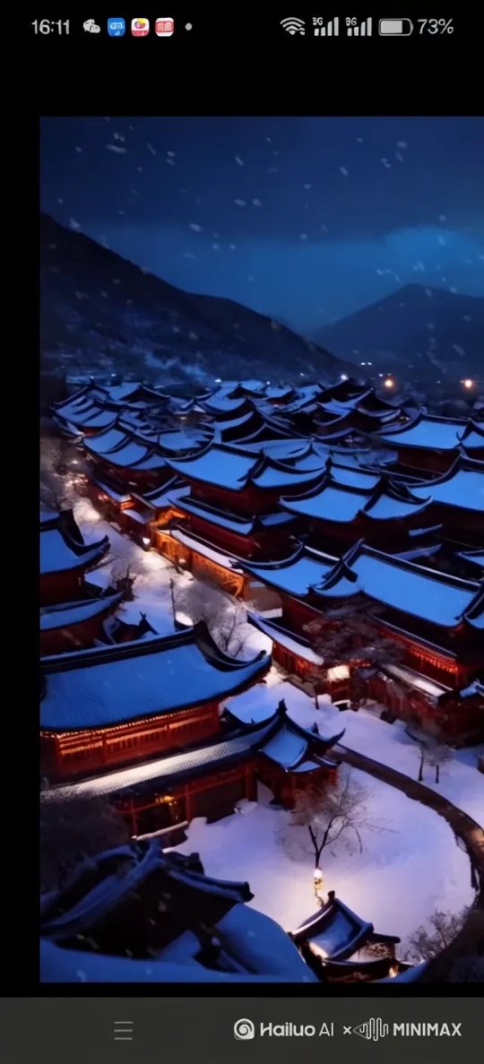 请把照片创作，改编成：江边水乡，月亮，星光，江风渔火 by Hailuo AI Video Generator