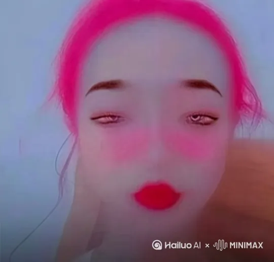 让她嘴巴里撒出牛奶，并且很开心 by Hailuo AI Video Generator