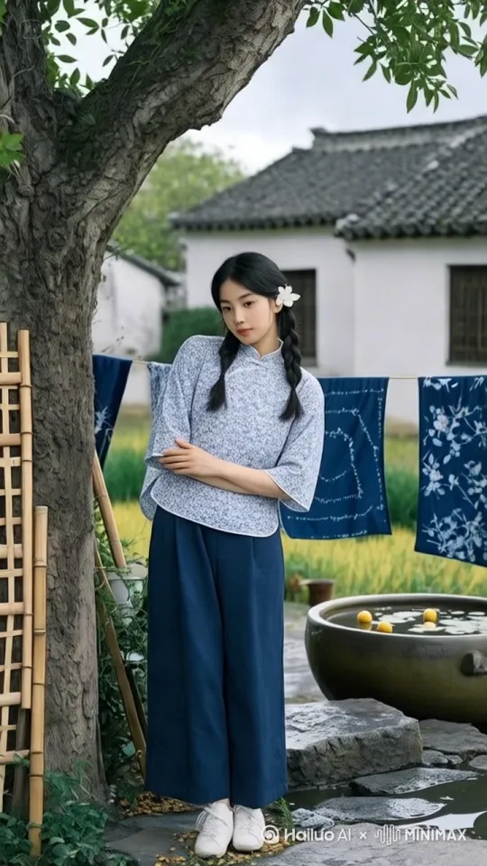 镜头移动，动态跟随。女生转身将右边的大树从地上连根拔起来，扛在肩膀上，向左边跑走起来。[右移,左摇,跟随] by Hailuo AI Video Generator