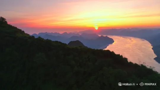白日依山尽黄河入海流  欲穷千里目 更上一层楼 by Hailuo AI Video Generator