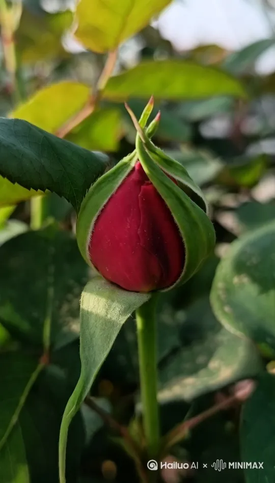 请让图片中花骨朵慢慢开放成一朵鲜花 by Hailuo AI Video Generator