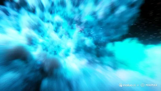 1. 开场镜头：Wide-angle dolly zoom through iridescent gas clouds（轨道缩放穿过虹彩气云）
2. 主体运动：Dynamic whip pan following lightning trajectory（闪电轨迹甩镜跟拍）
3. 核心镜头：Steadicam push-in through fractal nebula core（稳定器推进穿过分形星云核心）
4. 过场特效：Bullet time rotation around glowing energy vortex（环绕发光能量漩涡的子弹时间旋转）
5. 收尾镜头：SnorriCam POV warp speed tunnel effect（第一视角超速隧道效应） by Hailuo AI Video Generator