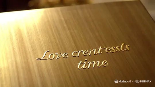 画面：相册合拢，封面刻字“Love transcends time”（爱超越时间），镜头拉远成宇宙中旋转的蓝色星球。 by Hailuo AI Video Generator