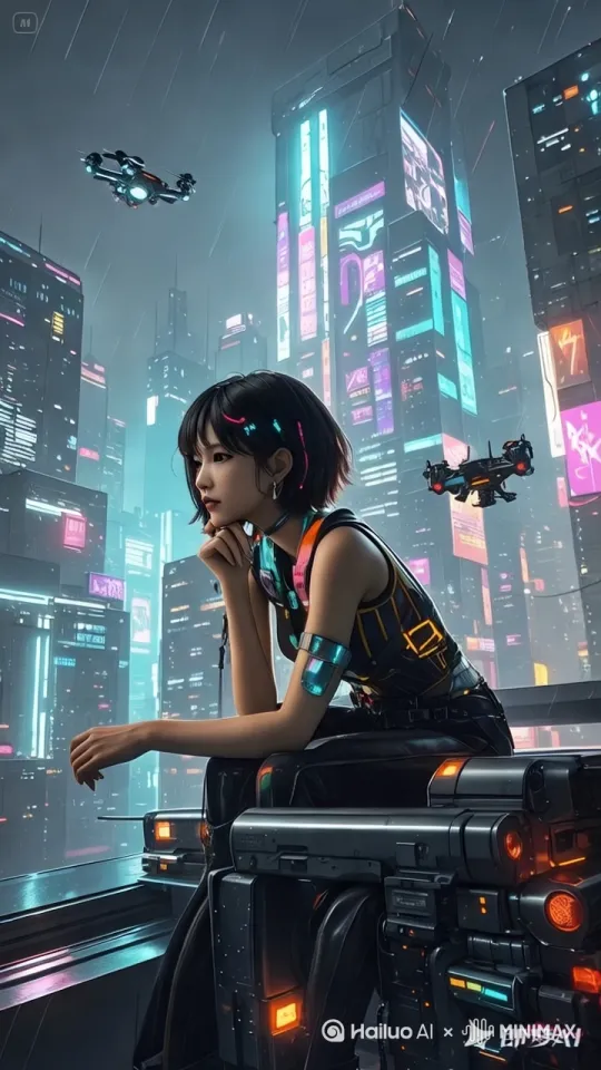 [左移,推进,右摇]人物转头看向镜头方向 by Hailuo AI Video Generator