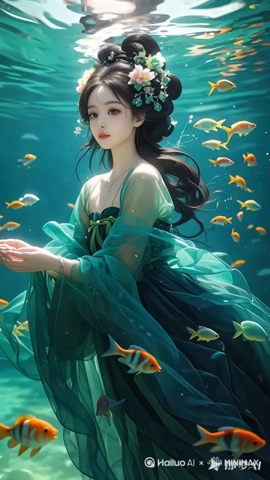 [右移,左摇,跟随]手臂向前游动，镜头跟随 by Hailuo AI Video Generator