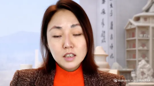 这是一名播音员主持人 随着人工智能的发展 AI数字人已经取代了播音员主持人 于是她在4岁的年龄毅然决然转行成为景德镇一位普通的瓷器画师 他开创事业的第二春 by Hailuo AI Video Generator